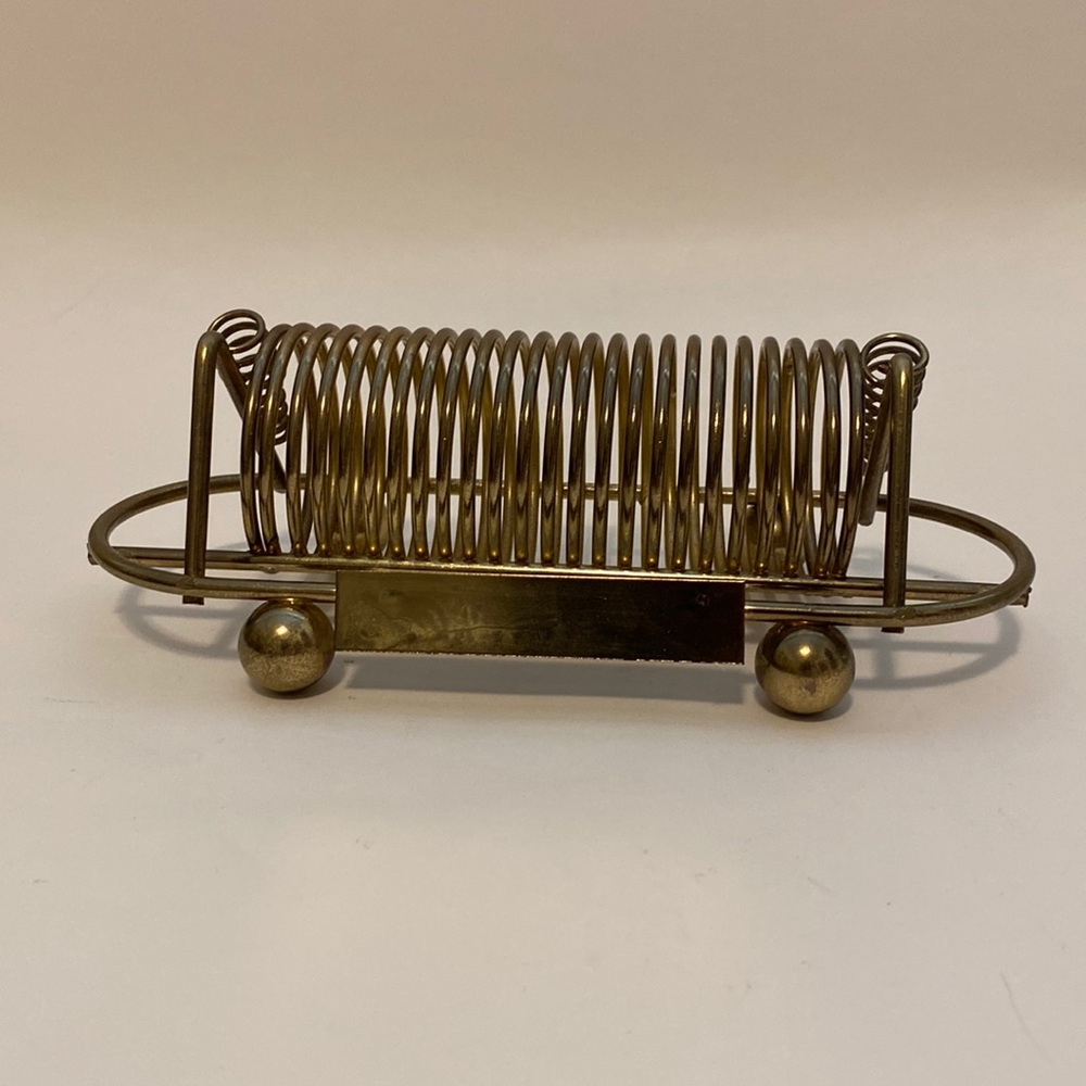 Vintage Gold Tone Spiral Desk Organizer